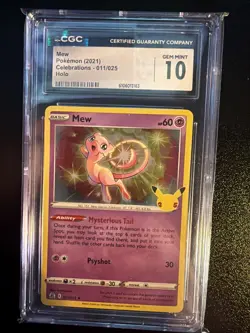 Mew Celebrations Stamped Holo Rare 011/025 CGC 10 GEM MINT Pokemon 2021 TCG - Image 1