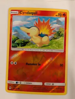 Cyndaquil 40/214 SM Lost Thunder Pokemon Reverse Holo Foil Nice! - Image 1