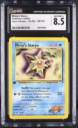CGC NM-MT+ 8.5 Pokemon Misty's Staryu 90/132 2000 Gym Heroes 1st Edition - Image 1
