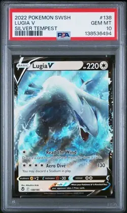 Pokemon TCG Silver Tempest Lugia V 138/195 PSA GEM MT 10 - Image 1