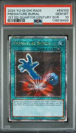 PSA 10 Premature Burial | 1st Edition RA03 | QCSR | YU-GI-OH! - Image 1