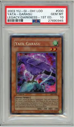 Yata-Garasu LOD-000 1st Edition Secret Rare Yugioh PSA 10 *945 - Image 1