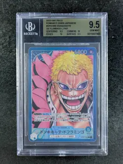 2022 One Piece Japanese DONQUIXOTE DE FLAMINGO Alternate Art L #OP01-060 BGS 9.5 - Image 1