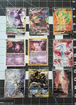 Pokemon 9x Card Lot Espeon Prime 81 Reshiram RC22 Tag Team Promo Set TCG Cards - Image 1