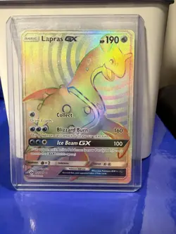 Pokemon TCG Lapras GX Holo Secret Rare Card Sun & Moon Base Set - Image 1