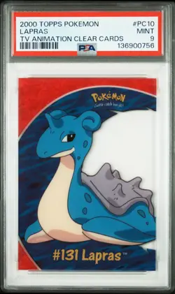 2000 TOPPS POKEMON TV ANIMATION CLEAR CARDS #PC10 LAPRAS PSA 9 - Image 1