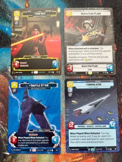 Star Wars Unlimited, 4 Card Lot ($10 value), Prestige & Hyperspace Art - Image 1