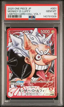 2025 ONE PIECE JPN LTD CARD COLLECTION VOL.1 #001 MONKEY D. LUFFY PSA 10 - Image 1