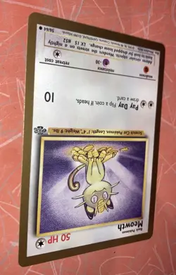 MEOWTH GOLD Border Pokemon Card 56/64 1999 JUNGLE Fruit TCG Original Vintage - Image 3