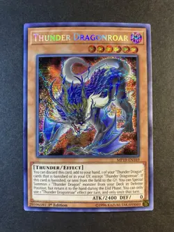 Thunder Dragonroar MP19-EN169 Prismatic Secret Rare 1st Edition Yugioh Card NM/M - Image 1