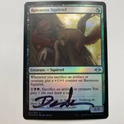 WIZARDS OF THE COAST MTG Dan Scott Signed Proof Card Ravenous Squirrel - Image 1