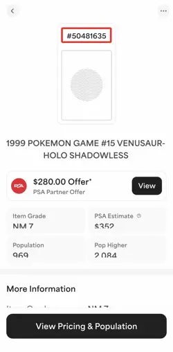 1999 POKEMON BASE SET CARD - SHADOWLESS #15 VENUSAUR - HOLO PSA 7 - Image 4