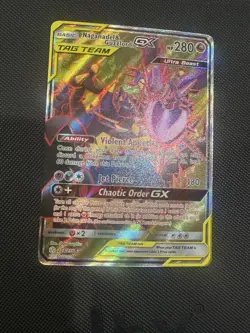Naganadel & Guzzlord GX Full Art Holo Card 223/236 Sm Cosmic Eclipse Pokemon TCG - Image 3