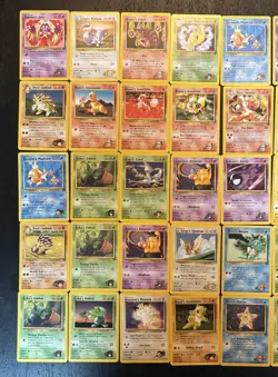 (51) POKEMON VINTAGE CARD LOT GYM HEROES BROCK MISTY BLAINE ERIKA SURGE MEOWTH - Image 2