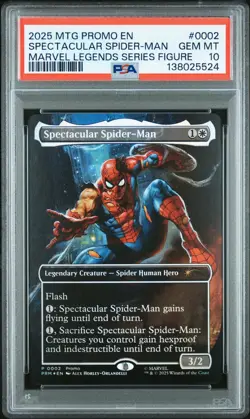 2025 MTG PROMOS MARVEL LEGENDS SER FIGURE #0002 SPECTACULAR SPIDER-MAN PSA 10 - Image 1