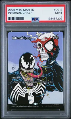 2025 MTG MARVEL'S SPIDER-MAN: SOURCE MATERIAL #0018 INFERNAL GRASP PSA 9 - Image 1