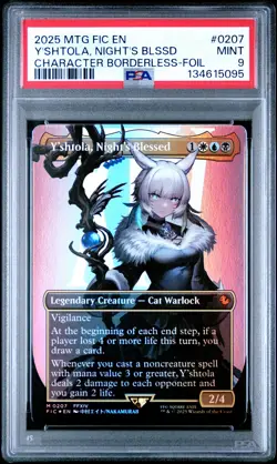MTG Y'shtola, Night's Blessed 207 Mythic Foil Borderless Final Fantasy PSA 9 - Image 1