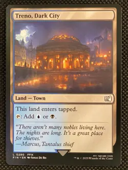MTG Magic the Gathering Treno Dark City #290 Final Fantasy Non Foil Land - Image 1