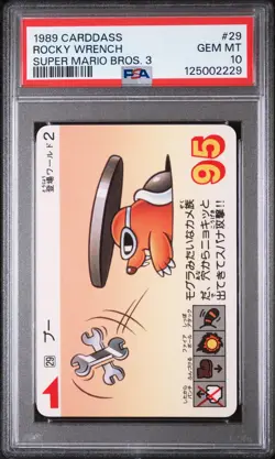 1989 CARDDASS SUPER MARIO BROS. 3 #29 ROCKY WRENCH PSA 10 - Image 1
