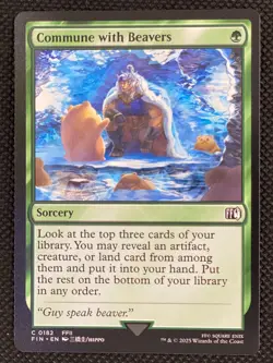 MTG Magic the Gathering Commune with Beavers #182 Final Fantasy Non Foil Sorcery - Image 1