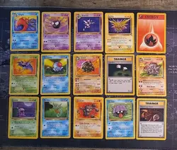 Lot of 15 Vintage Pokemon Cards English WOTC Non-Holo - Image 1