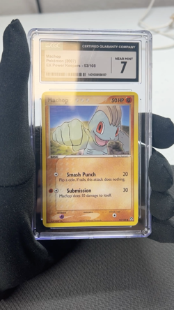 Machop 53/108 CGC 7 English 2007 EX Power Keepers TCG CCG Graded Pokemon - Image 2