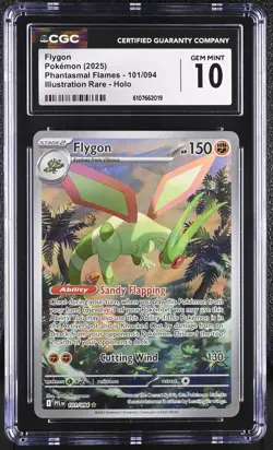 2025 Pokemon Flygon Phantasmal Flames 101/094 IR CGC GEM MINT 10 - Image 1