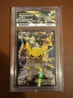 Pikachu ex XY124 ace 7 (NOT PSA) near mint black star promo 124 pokemon 2016 - Image 1