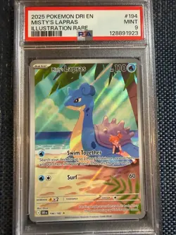 Mistys Lapras 194 PSA 9 Illustration Rare 2025 Pokemon Destined Rivals Mint - Image 1