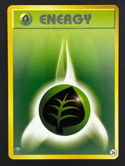 Pokemon Card Grass Leaf Energy #26 Chikorita Half Deck Neo Intro Pack - Image 1