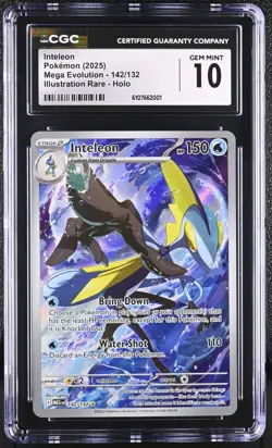 2025 Pokemon Inteleon Mega Evolution 142/132 IR CGC GEM MINT 10 - Image 1