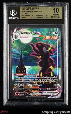 2021 Pokemon Sword & Shield Evolving Skies #215 Umbreon VMAX SCR ALT ART BGS 10 - Image 3
