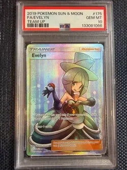 Evelyn 175 PSA 10 Team Up 2019 Pokemon Sun and Moon full art female trainer - Image 1