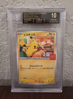 2025 Pokemon Pikachu McDonald's 020/M-P Jap Promo BGS 10 Black Label - Image 1
