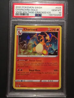 PSA 10, Charizard 025/185 Vivid Voltage Deck Cracked Ice Foil Pokemon - Image 1