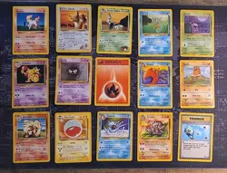 Lot of 15 Vintage Pokemon Cards English WOTC Non-Holo - Image 1