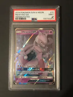 PSA 9, Mewtwo GX 31/68 Holo Rare GX Hidden Fates Pokemon - Image 1
