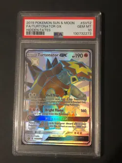 PSA 10, Turtonator GX SV52/SV94 Pokemon Hidden Fates Sun & Moon Shiny Rare Card - Image 1