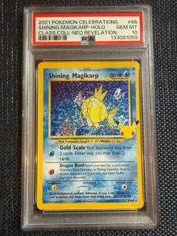 Shining Magikarp 66 PSA 10 2021 Celebrations Classic Collection holo Pokemon - Image 1
