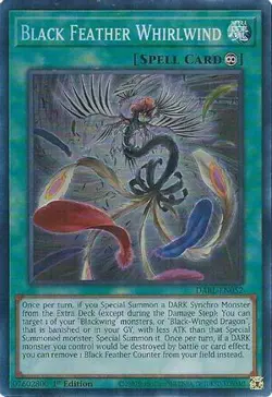 YUGIOH TCG Darkwing Blast - Black Feather Whirlwind DABL-EN052 - Image 1