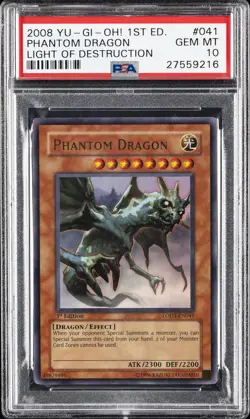 2008 YU-GI-OH! LODT-LIGHT OF DESTRUCTION 1ST ED #EN041 PHANTOM DRAGON PSA 10 - Image 1
