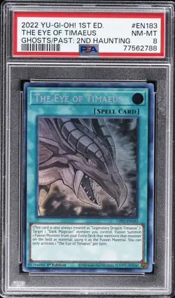 2022 YU-GI-OH! GFP2-GHOSTS FROM THE PAST: 1ST EDITION THE EYE OF TIMAEUS PSA 8 - Image 1