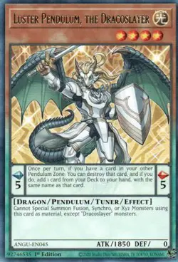 YUGIOH TCG Ancient Guardians - Luster Pendulum, the Dracoslayer ANGU-EN045 - Image 1