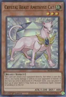 YUGIOH TCG Crystal Revenge - Crystal Beast Amethyst Cat BLCR-EN048 - Image 1