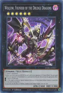 YUGIOH TCG Darkwing Blast - Wollow, Founder of the Drudge Dragons DABL-EN047 - Image 1