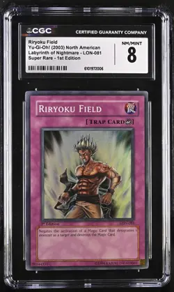 Riryoku Field LON-081 1st Edition Yu-gi-oh! North American CGC 8 Nm/mint *006 - Image 1