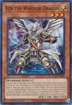 YUGIOH TCG Age of Overlord - Ken the Warrior Dragon AGOV-EN081 - Image 1