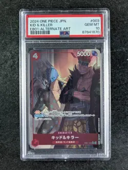 2024 One Piece Japanese KID & KILLER Alternate Art Rare #EB01-003 PSA 10 (B) - Image 1