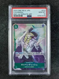 2024 One Piece Japanese CAVENDISH Alternate Art Super Rare SR #EB01-012 PSA 10 - Image 1