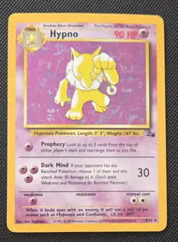 Pokemon TCG Hypno Fossil Holo Unlimited Rare Card 8/62 LP - Image 1